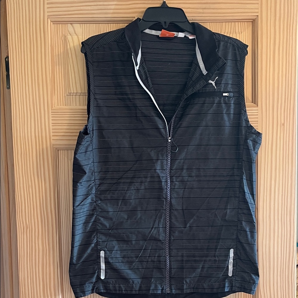 Puma Lightweight Black Stripped Vest Size Medium